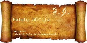 Helmly Júlia névjegykártya